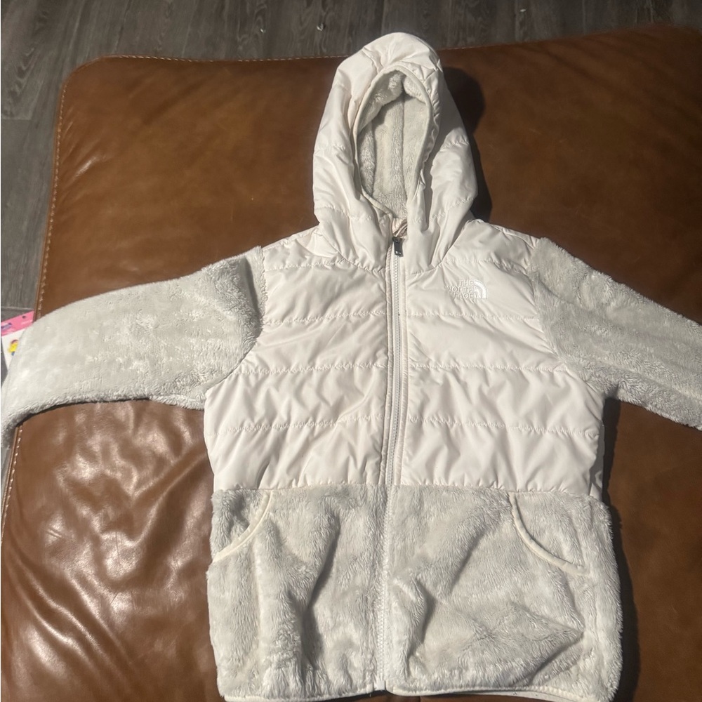 White and Gray Hooded Jacket